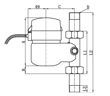 光電(diàn)直讀遠傳(chuan)水表外形(xíng)尺寸圖