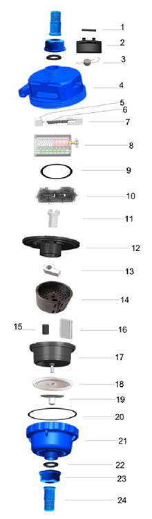 容積式水表(尼(ní)龍塑殼)結構圖(tú)